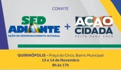 Quirinópolis Receberá nos dias 13 e 14 de Novembro o Programa Ação Cidadã.