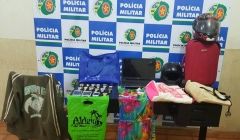 PM prende suspeito de furtos e recupera mercadorias